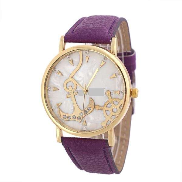 Ladies Cute & Funky Anchor Leather Band Watch